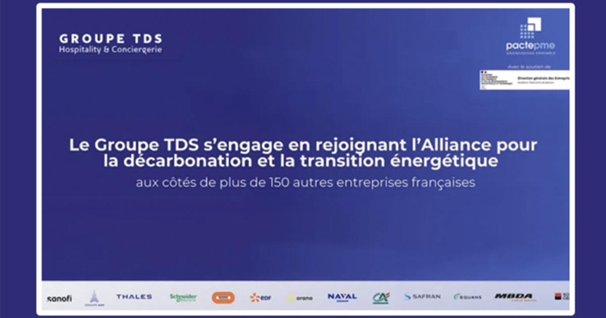 Transition énergétique : TDS s’engage avec le Pacte PME